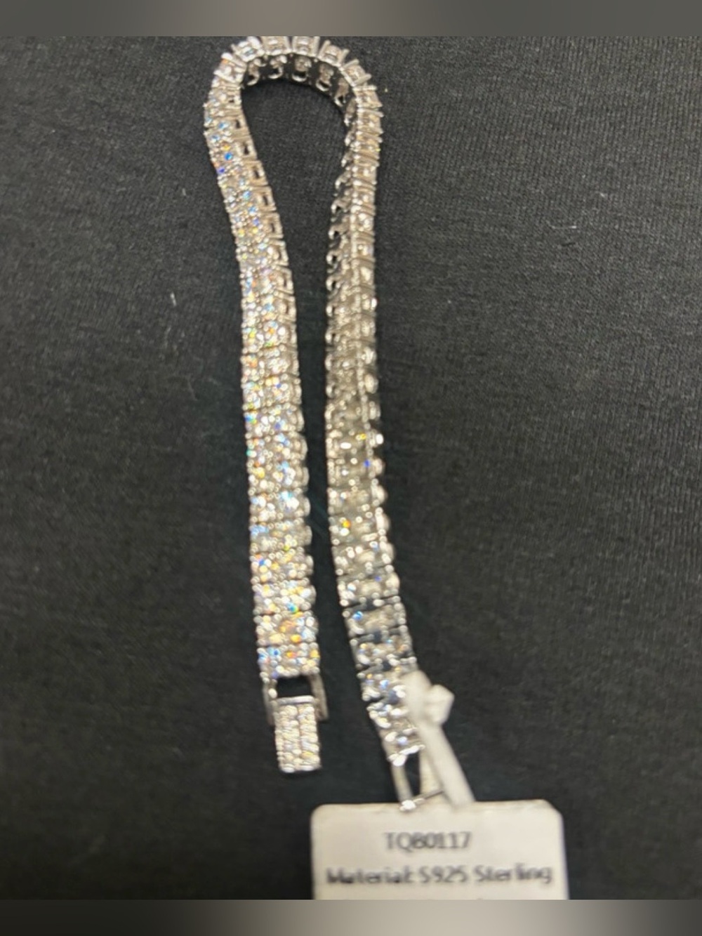 Double Row Tennis Bracelet 925 Sterling Silver 10.2 CTW DEW 7.25 - Picture 2 of 7